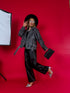 Graphite gray "VINTAGE FADE" leather imitation jacket CV2166